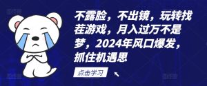 不露脸,不出镜,玩转找茬游戏,月入过万不是梦,2024年风口爆发,抓住机遇【揭秘】-闪越社