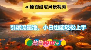 ai原创治愈风景视频,引爆流量池,小白也能轻松上手,篇篇10w+【揭秘】-闪越社