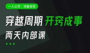 一人公司:流量变现课,一人公司的方法模型拆解, 拆解富人思维,流量思维,小老板思维等-闪越社