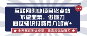 互联网创业尽头-不做韭菜,做镰刀,通过知识付费月入10个【揭秘】-闪越社