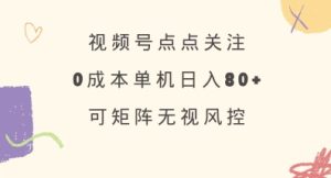 视频号点点关注,0成本单号80+,可矩阵,绿色正规,长期稳定【揭秘】-闪越社