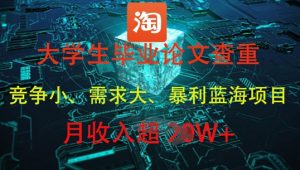大学生毕业论文查重,暴利蓝海项目,月收入过1W+-闪越社