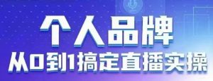 个人品牌:从0到1搞定直播实操,用直播为你的个人品牌赋能,六大实操板块,放大个人影响力-闪越社