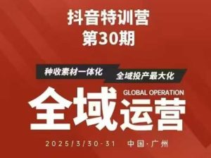 抖音特训营第30期线下培训资料,没有录音视频,正版整理的脑图资料及学员总结核心点-闪越社