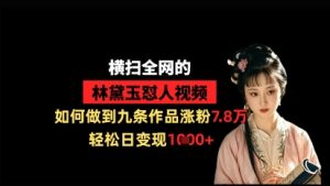 横扫全网的林黛玉怼人视频，如何做到九条作品涨粉7.8万，轻松日变现1k-闪越社