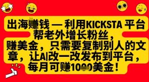 利用kicksta平台帮老外涨粉挣美金，每月收益1000美刀-闪越社