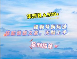 微信视频号最新玩法，表情包搭配情感文案，2分钟一条原创作品，简单好上手，轻松日入几张-闪越社