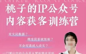 桃子IP公众号内容获客训练营(第3期)，一门让你公众号从0到商业闭环的课程-闪越社