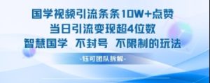 国学视频引流条条10W+点赞当日引流变现超4位数-闪越社