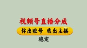 视频号直播分成，全程托管招募，单月轻松变现8k【揭秘】-闪越社