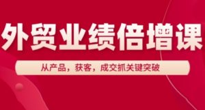 外贸业绩倍增课,从产品,获客,成交抓关键突破-闪越社