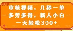 视频审核员,几秒一单,不限时间,不限地点,多做多得,新人小白一天轻松几张+【揭秘】-闪越社